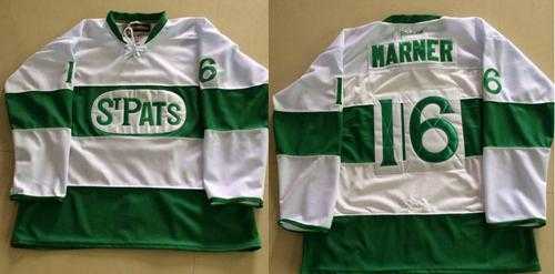 Toronto Maple Leafs #16 Mitchell Marner White Green St. Patrick's Day Stitched NHL Jersey