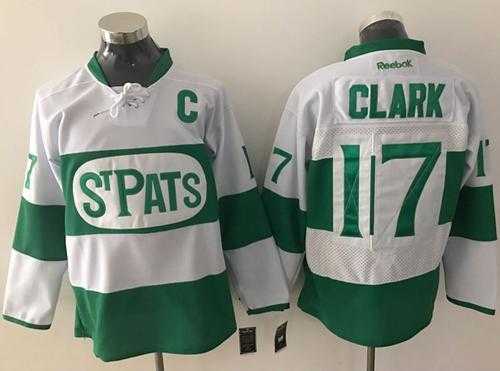 Toronto Maple Leafs #17 Wendel Clark White Green St. Patrick's Day Stitched NHL Jersey