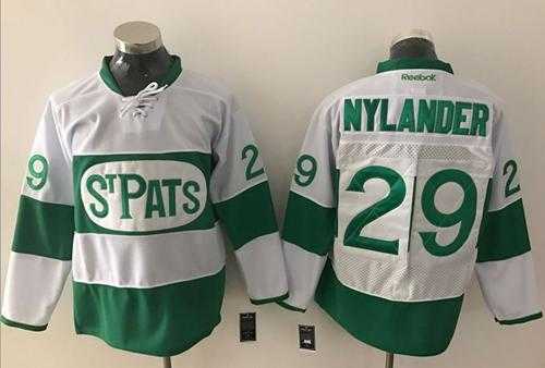 Toronto Maple Leafs #29 William Nylander White Green St. Patrick's Day Stitched NHL Jersey