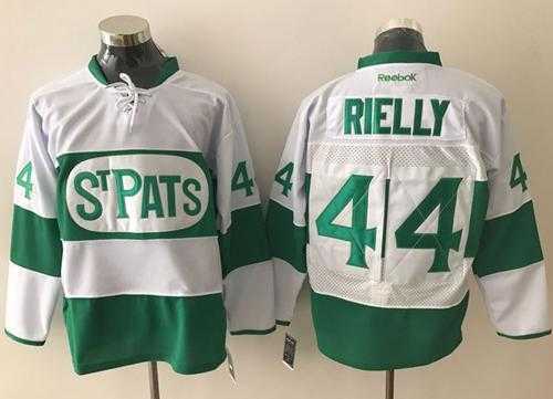 Toronto Maple Leafs #44 Morgan Rielly White Green St. Patrick's Day Stitched NHL Jersey