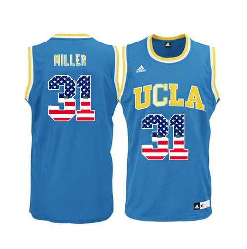 UCLA Bruins #31 Reggie Miller Blue USA Flag Pac 12 College Basketball Jersey