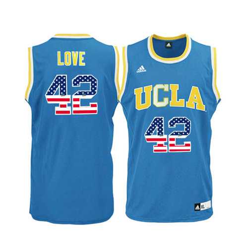 UCLA Bruins #42 Kevin Love Blue USA Flag Pac 12 College Basketball Jersey