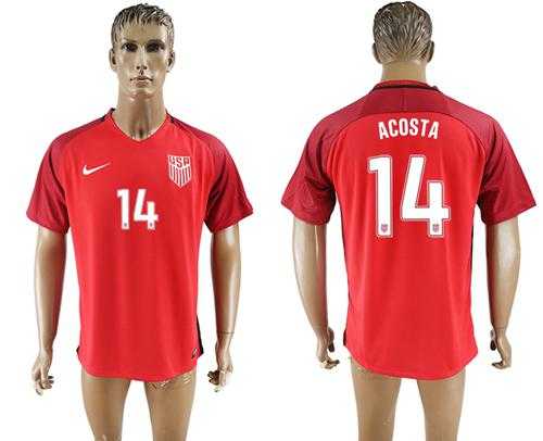 USA #14 Acosta Away Soccer Country Jersey