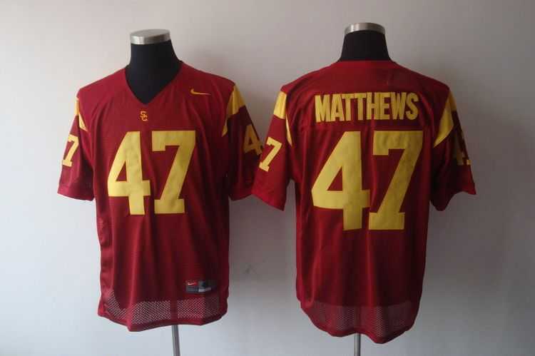 USC Trojans #47 Clay Matthews Red Stitched NCAA Jersey