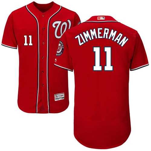 Washington Nationals #11 Ryan Zimmerman Red Flexbase Authentic Collection Stitched MLB Jersey