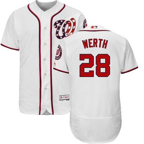 Washington Nationals #28 Jayson Werth White Flexbase Authentic Collection Stitched MLB Jersey
