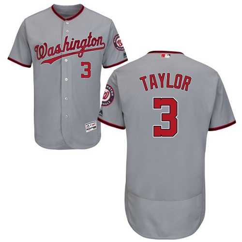 Washington Nationals #3 Michael Taylor Grey Flexbase Authentic Collection Stitched MLB Jersey
