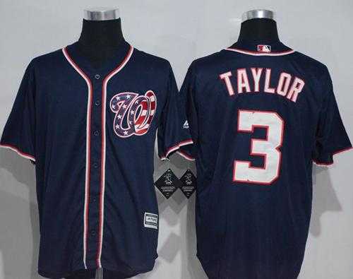 Washington Nationals #3 Michael Taylor Navy Blue New Cool Base Stitched MLB Jersey Washington Nationals #3 Michael Taylor Navy Blue New Cool Base Stitched MLB Jersey