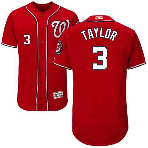 Washington Nationals #3 Michael Taylor Red Flexbase Authentic Collection Stitched MLB Jersey