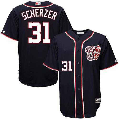 Washington Nationals #31 Max Scherzer Navy Blue New Cool Base Stitched MLB Jersey