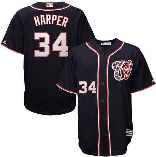 Washington Nationals #34 Bryce Harper Navy Blue New Cool Base Stitched MLB Jersey