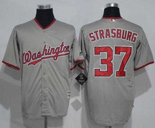 Washington Nationals #37 Stephen Strasburg Grey New Cool Base Stitched MLB Jersey