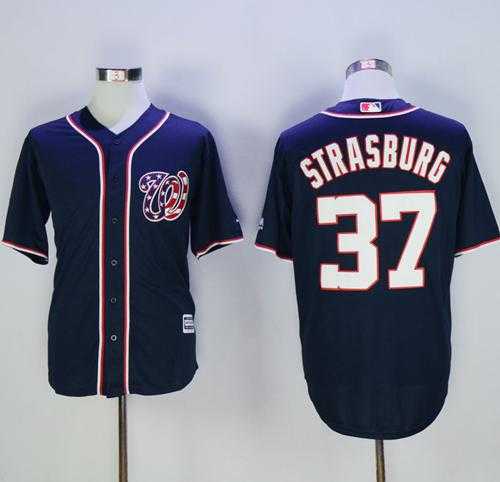 Washington Nationals #37 Stephen Strasburg Navy Blue New Cool Base Stitched MLB Jersey