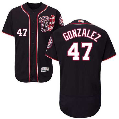 Washington Nationals #47 Gio Gonzalez Navy Blue Flexbase Authentic Collection Stitched MLB Jersey