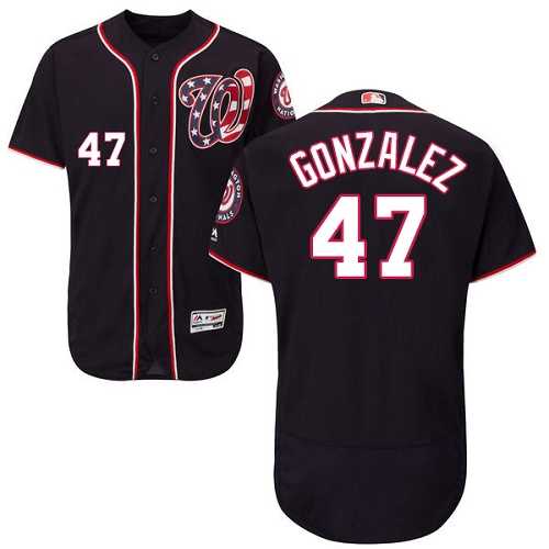 Washington Nationals #47 Gio Gonzalez Navy Blue Flexbase Authentic Collection Stitched MLB Jersey Washington Nationals #47 Gio Gonzalez Navy Blue Flexbase Authentic Collection Stitched MLB Jersey