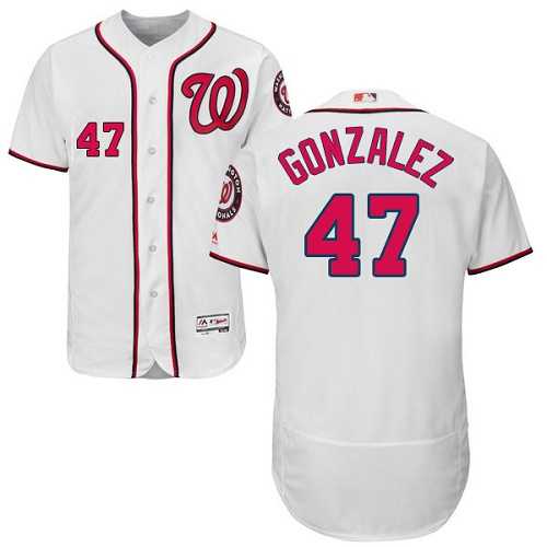 Washington Nationals #47 Gio Gonzalez White Flexbase Authentic Collection Stitched MLB Jersey