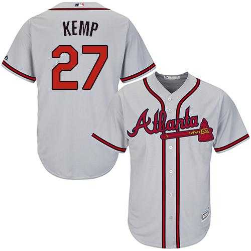Women's Atlanta Braves #27 Matt Kemp Grey Road Stitched MLB Jersey