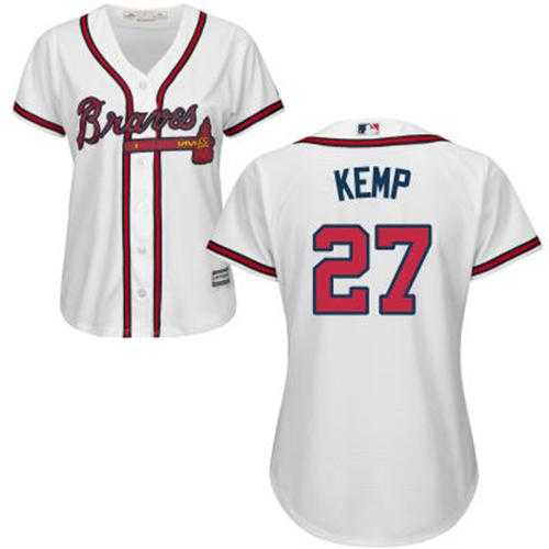 Women's Atlanta Braves #27 Matt Kemp White Home Stitched MLB Jersey Women's Atlanta Braves #27 Matt Kemp White Home Stitched MLB Jersey