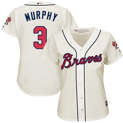 Women's Atlanta Braves #3 Dale Murphy Cream Alternate Stitched MLB Jersey Women's Atlanta Braves #3 Dale Murphy Cream Alternate Stitched MLB Jersey