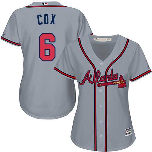 Women's Atlanta Braves #6 Bobby Cox Grey Road Stitched MLB Jersey
