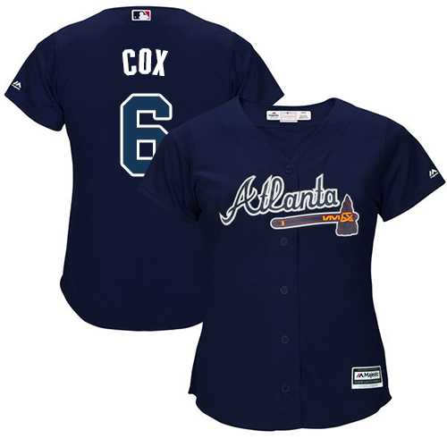 Women's Atlanta Braves #6 Bobby Cox Navy Blue Alternate Stitched MLB Jersey Women's Atlanta Braves #6 Bobby Cox Navy Blue Alternate Stitched MLB Jersey