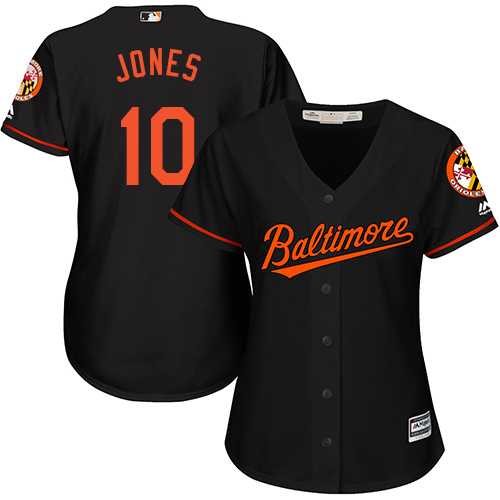Women's Baltimore Orioles #10 Adam Jones Black Alternate Stitched MLB Jersey Women's Baltimore Orioles #10 Adam Jones Black Alternate Stitched MLB Jersey