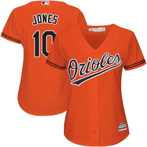 Women's Baltimore Orioles #10 Adam Jones Orange Alternate Stitched MLB Jersey