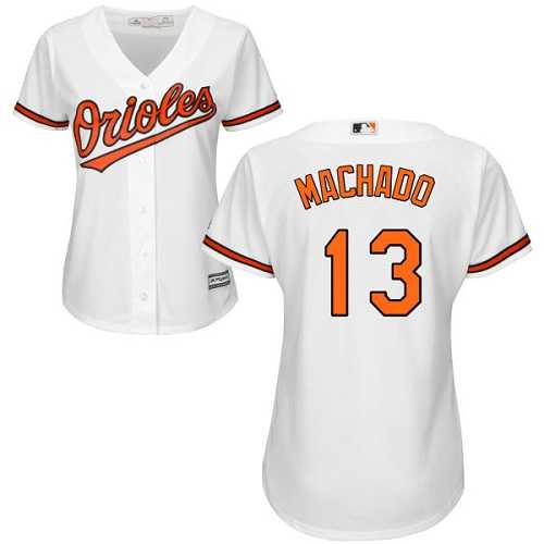 Women's Baltimore Orioles #13 Manny Machado White Home Stitched MLB Jersey