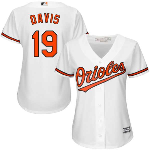Women's Baltimore Orioles #19 Chris Davis Majestic White Home Cool Base Jersey