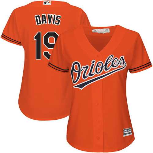 Women's Baltimore Orioles #19 Chris Davis Orange Alternate Stitched MLB Jersey