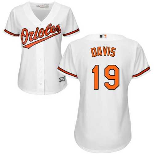 Women's Baltimore Orioles #19 Chris Davis White Home Stitched MLB Jersey