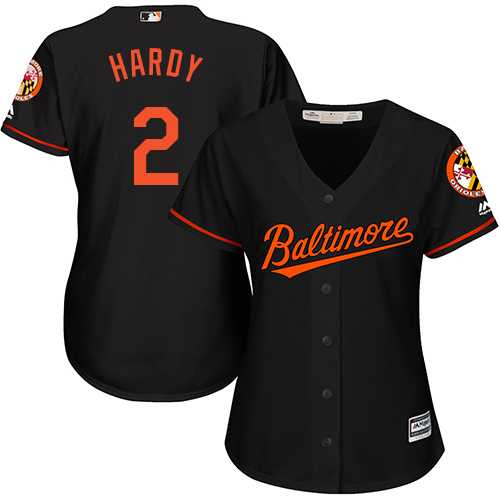 Women's Baltimore Orioles #2 J.J. Hardy Black Alternate Stitched MLB Jersey