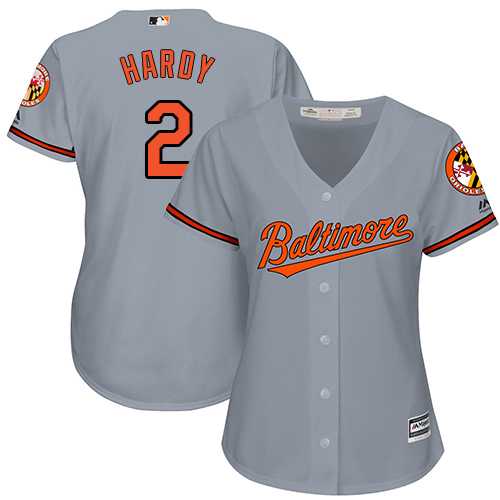 Women's Baltimore Orioles #2 J.J. Hardy Grey Road Stitched MLB Jersey