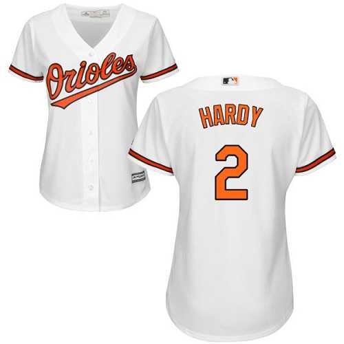 Women's Baltimore Orioles #2 J.J. Hardy White Home Stitched MLB Jersey