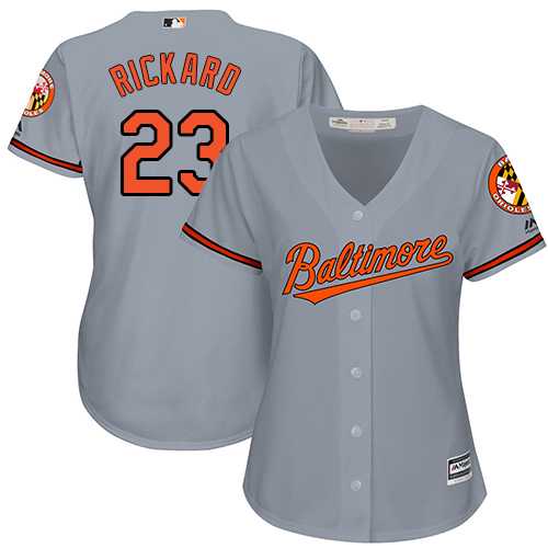 Women's Baltimore Orioles #23 Joey Rickard Grey Road Stitched MLB Jersey