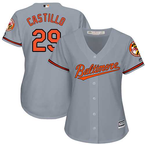 Women's Baltimore Orioles #29 Welington Castillo Grey Road Stitched MLB Jersey