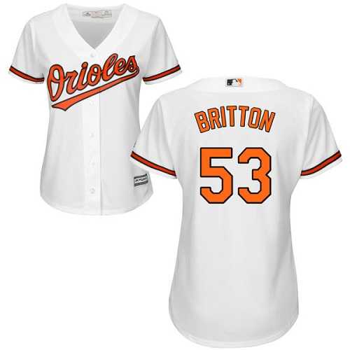 Women's Baltimore Orioles #53 Zach Britton White Home Stitched MLB Jersey