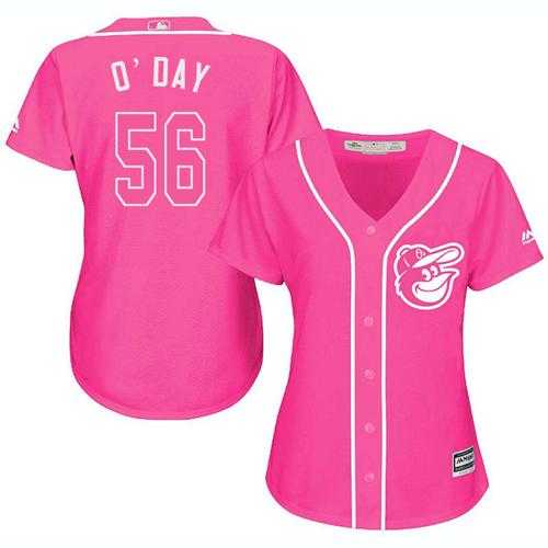 Women's Baltimore Orioles #56 Darren O'Day Pink Fashion Stitched MLB Jersey