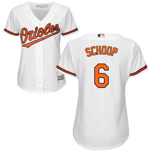 Women's Baltimore Orioles #6 Jonathan Schoop White Home Stitched MLB Jersey