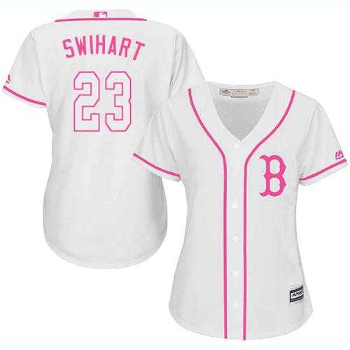 Women's Boston Red Sox #23 Blake Swihart White Pink Fashion Stitched MLB Jersey