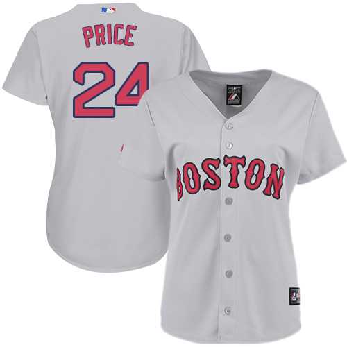 Women's Boston Red Sox #24 David Price Grey Road Stitched MLB Jersey