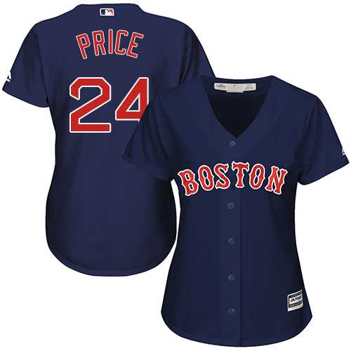 Women's Boston Red Sox #24 David Price Navy Blue Alternate Stitched MLB Jersey
