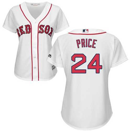 Women's Boston Red Sox #24 David Price White Home Stitched MLB Jersey