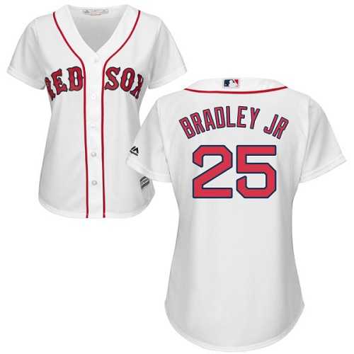 Women's Boston Red Sox #25 Jackie Bradley Jr White Home Stitched MLB Jersey