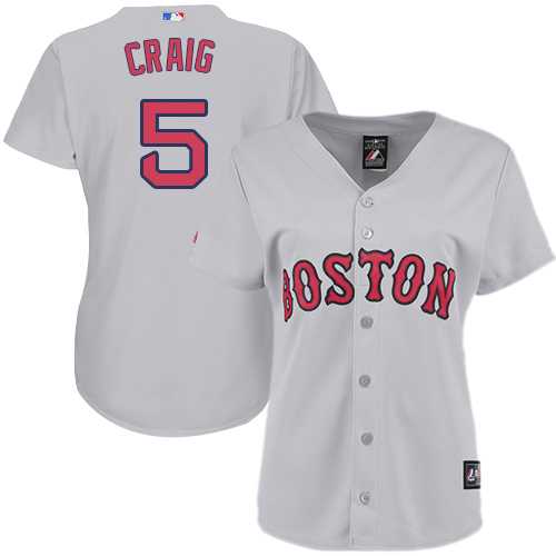 Women's Boston Red Sox #5 Allen Craig Grey Road Stitched MLB Jersey