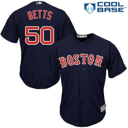 Women's Boston Red Sox #50 Mookie Betts Navy Blue Alternate Stitched MLB Jersey