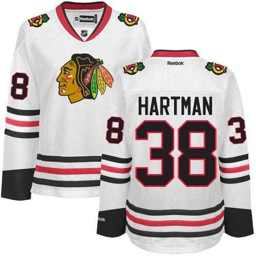 Women's Chicago Blackhawks #38 Ryan Hartman White Road Stitched NHL Jersey