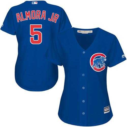 Women's Chicago Cubs #5 Albert Almora Jr. Blue Alternate Stitched MLB Jersey