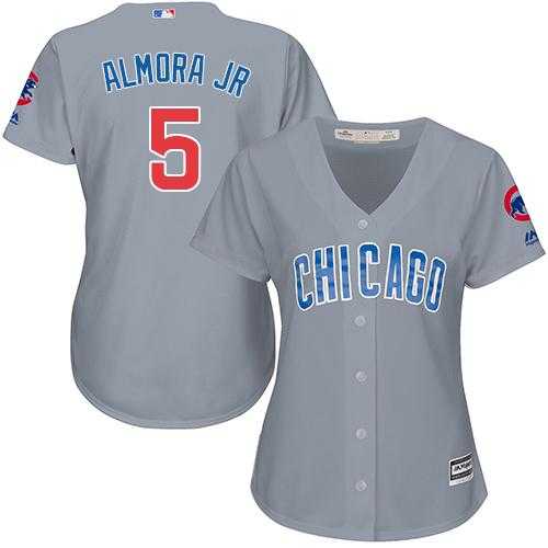 Women's Chicago Cubs #5 Albert Almora Jr. Grey Road Stitched MLB Jersey
