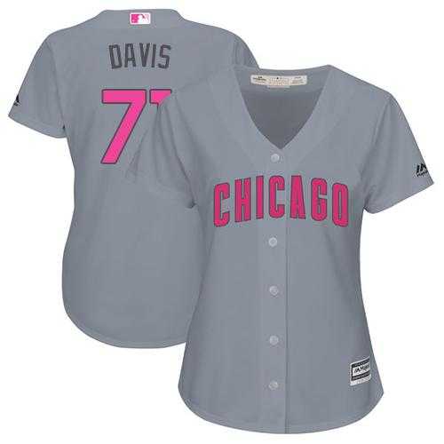 Women's Chicago Cubs #71 Wade Davis Grey Mother's Day Cool Base Stitched MLB Jersey